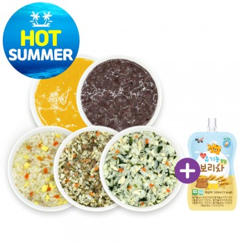 ( ´ ▽ )ﾉ SUMMER Hot Sale! ▶냉장이유식 골고루 5팩 + 보리차 1봉