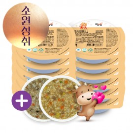 ( ◠ •̫̮ ◠)☆ 행복한 한가위! ★한우더드림 냉장 진밥 골고루 12+2팩(12개월↑권장 제품 포함)