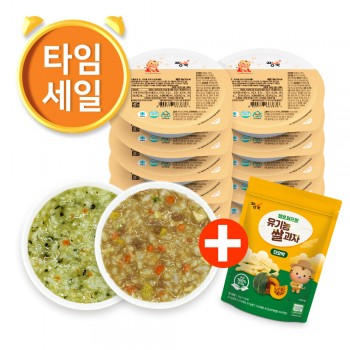 (T)유기농쌀과자1 증정/죽2 냉장이유식 골고루 12팩