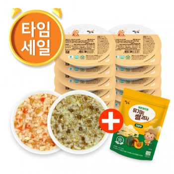 (T)유기농쌀과자1 증정/진밥 냉장이유식 골고루 12팩
